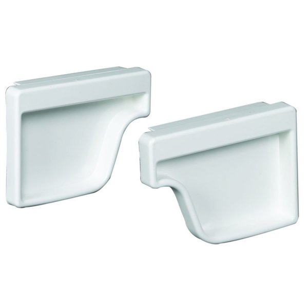 Amerimax Home Products 5 in. L White Vinyl K Gutter End Cap Set M0611